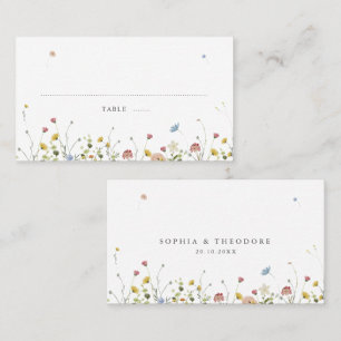 Spring Wildflower Garden Floral Minimalist Wedding Place Card