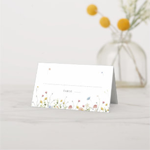 Spring Wildflower Garden Floral Minimalist Wedding Place Card