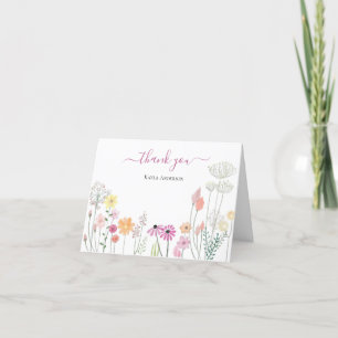 Spring Wildflower Garden   Personalised Thank You Card