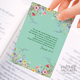 Spring Wildflower Garland Bible Scripture Bookmark Advice Card