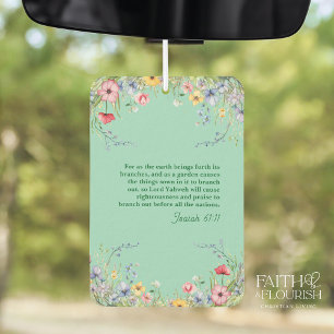 Spring Wildflower Garland Bible Scripture Car Air Freshener