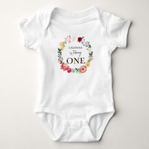 Spring Wildflower Girl First Birthday Party Baby Bodysuit