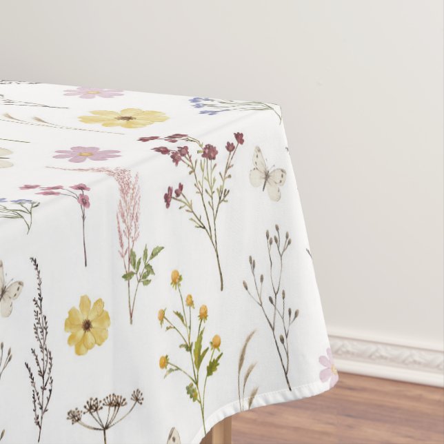 Spring Wildflower Greenery Meadow Flower Garden Tablecloth (In Situ)