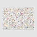 Spring Wildflower Handwriting Script Decoupage Tissue Paper<br><div class="desc">Beautiful boho-inspired tissue paper sheets featuring cheerful watercolor wildflowers mixed with greenery foliage in various shades of blush,  pink,  lavender,  blue,  yellow and green.</div>