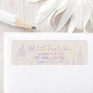 Spring Wildflower Lavender Floral Return Address Label