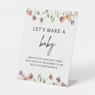 Spring Wildflower Let's Make A Baby Dough Game Pedestal Sign