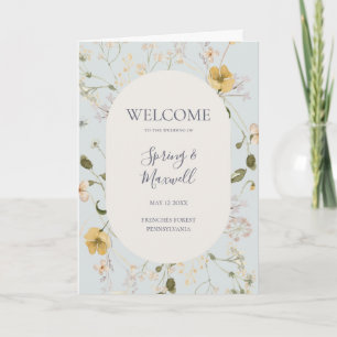 Spring Wildflower   Light Blue Folded Wedding Program