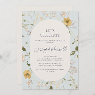 Spring Wildflower   Light Blue Let's Celebrate Inv Invitation