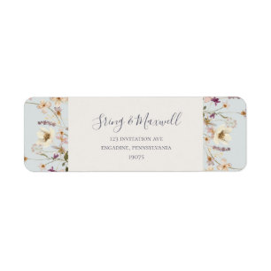 Spring Wildflower   Light Blue Return Address Return Address Label