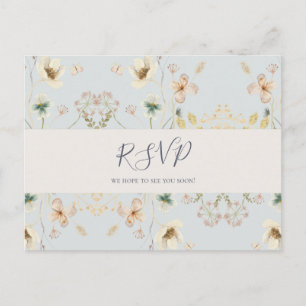 Spring Wildflower Light Blue RSVP Postcard