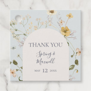 Spring Wildflower Light Blue Thank You Favour Tags