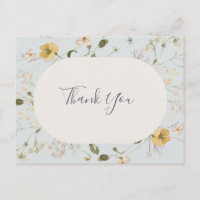 Spring Wildflower | Light Blue Wedding Thank You