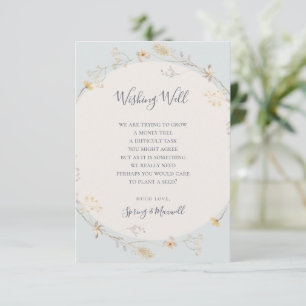 Spring Wildflower   Light Blue Wishing Well Card