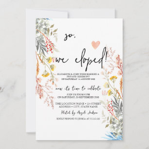 Spring Wildflower Meadow Dried Elopement Invitation