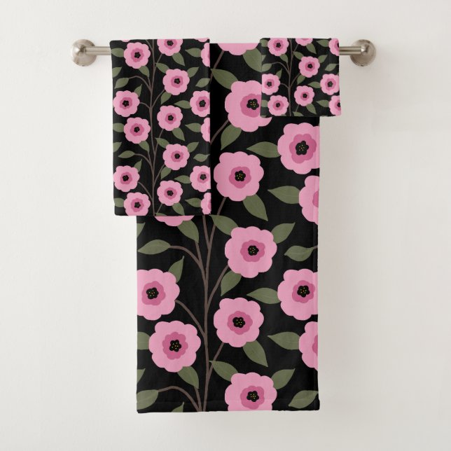 Spring Wildflower Meadow Flower Garden Greenery Bath Towel Set (Insitu)