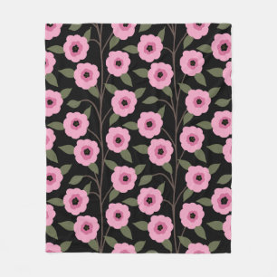 Spring Wildflower Meadow Flower Garden Greenery Fleece Blanket