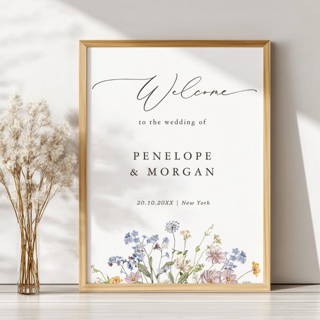 Spring Wildflower Meadow Garden Wedding Welcome Poster (Spring Wildflower Meadow Garden Wedding Welcome Poster)