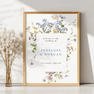 Spring Wildflower Meadow Garden Wedding Welcome Poster