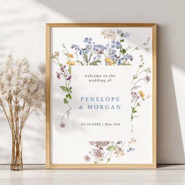 Spring Wildflower Meadow Garden Wedding Welcome Poster (Spring Wildflower Meadow Garden Wedding Welcome Poster)