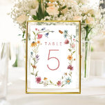 Spring Wildflower Party Floral Table Numbers<br><div class="desc">Spring Wildflower Party Floral Table Numbers Sign</div>