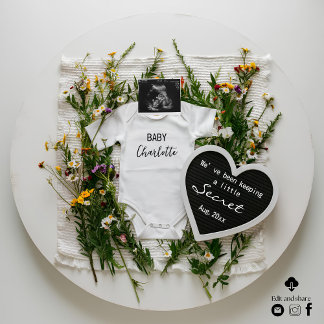 Spring wildflower pregnancy announcement 
