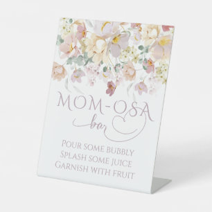 Spring Wildflower Purple Girl Baby Shower bar Pedestal Sign
