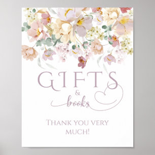 Spring Wildflower Purple Girl Baby Shower gift Poster