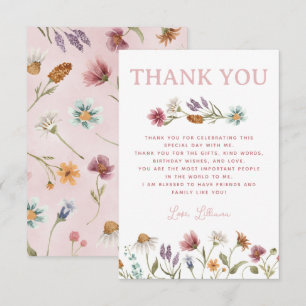 Spring Wildflower Thank You Card