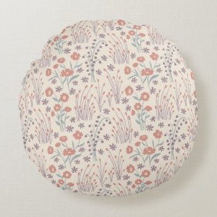 Spring Wildflower Whispers Round Cushion