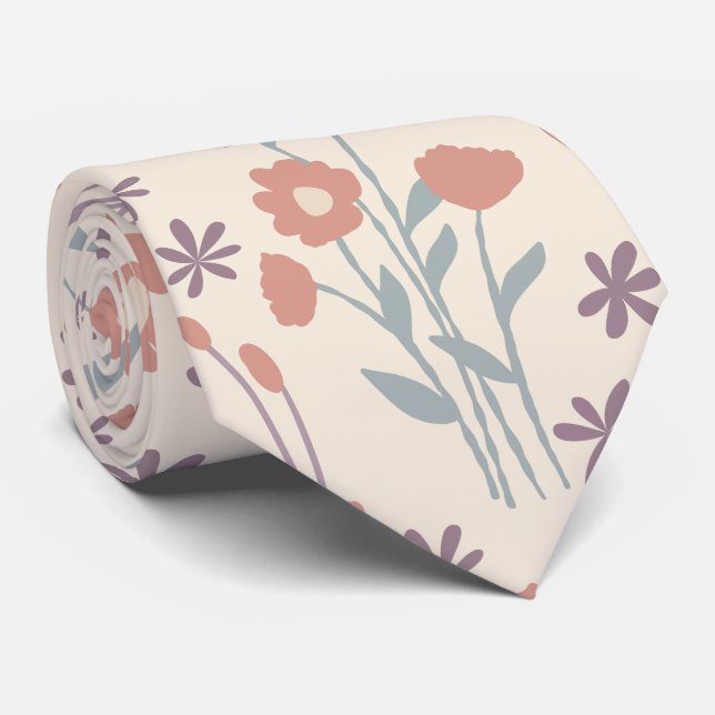 Spring Wildflower Whispers Tie (Rolled)