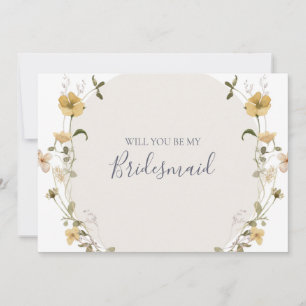 Spring Wildflower   White Bridesmaid Proposal Card