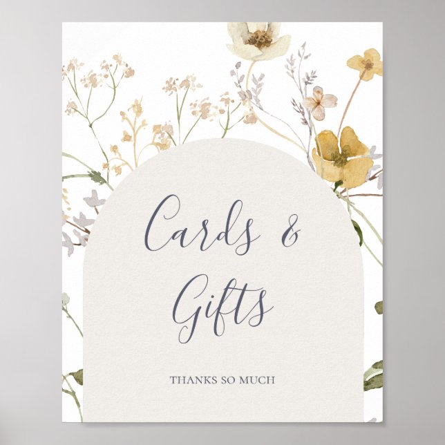 Spring Wildflower | White Cards and Gifts Sign (Front)