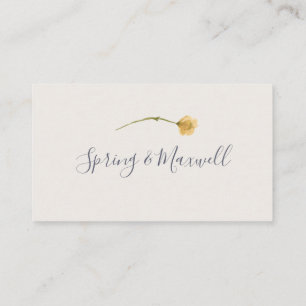 Spring Wildflower   White Flat Wedding Place Card