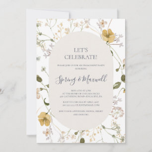 Spring Wildflower White Let's Celebrate Invitati Invitation
