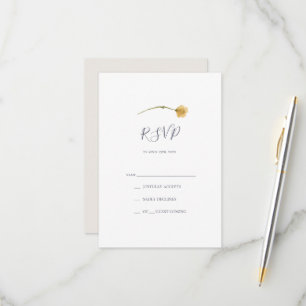 Spring Wildflower   White RSVP Card