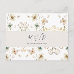 Spring Wildflower   White Song Request RSVP Postcard