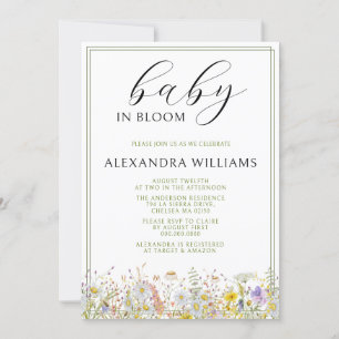 Spring Wildflowers Baby in Bloom Baby Shower Invitation