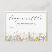 Spring Wildflowers Baby Shower Diaper Raffle