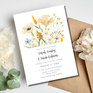 Spring Wildflowers Botanical Outdoor Wedding  Invitation