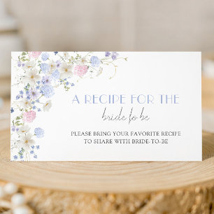 Spring Wildflowers Bridal Shower Share A Recipe Enclosure Card