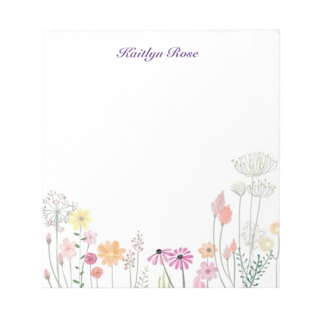 Spring Wildflowers | Custom Floral Notepad (Front)