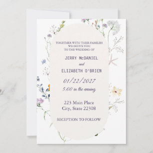 Spring Wildflowers Elegant Wedding Invitation