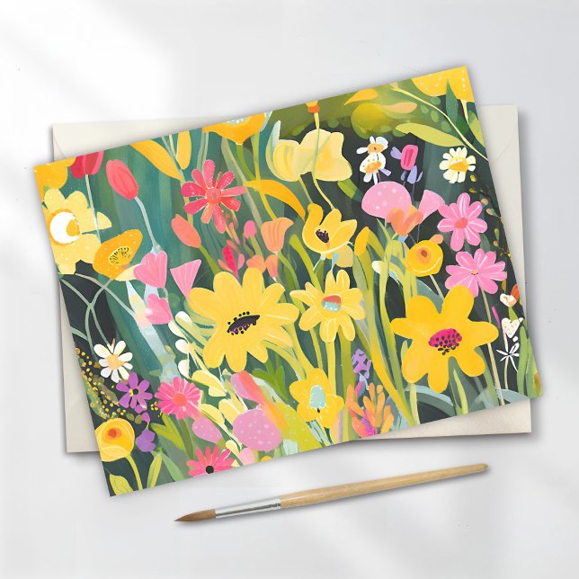 Spring Wildflowers | Floral Watercolor Painting Postcard (Creator Uploaded)