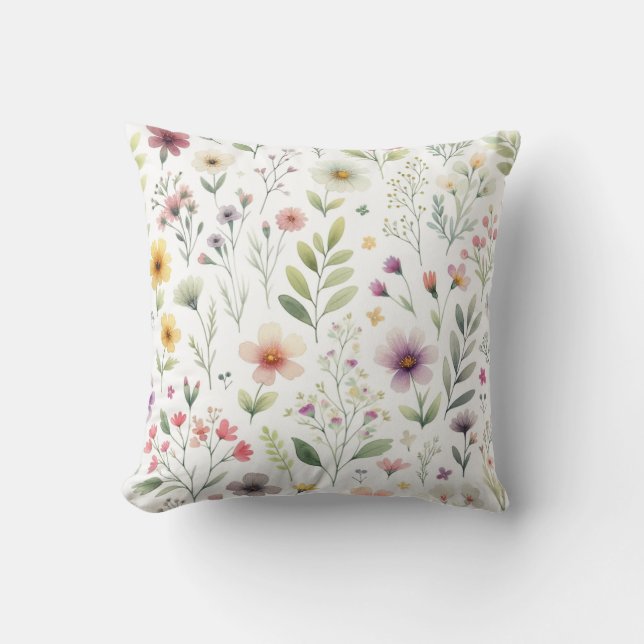Spring Wildflowers Pillow (Front)