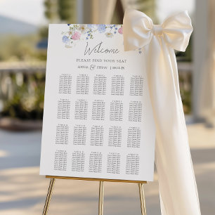 Spring Wildflowers Purple Wedding Seating Chart