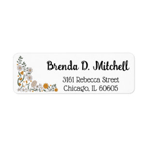 Spring Wildflowers Return Address Label