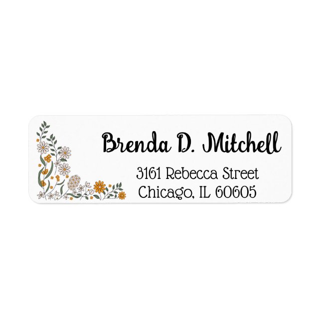 Spring Wildflowers Return Address Label (Front)