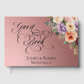 Spring Wildflowers - Rose Gold Guest Book