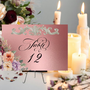 Spring Wildflowers - Rose Gold Table Number