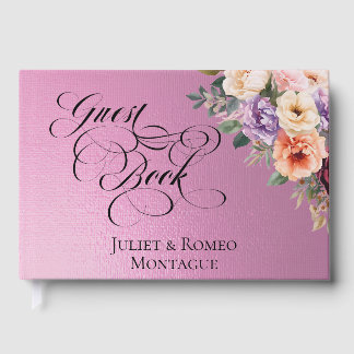 Spring Wildflowers - Rose Pink Guest Book